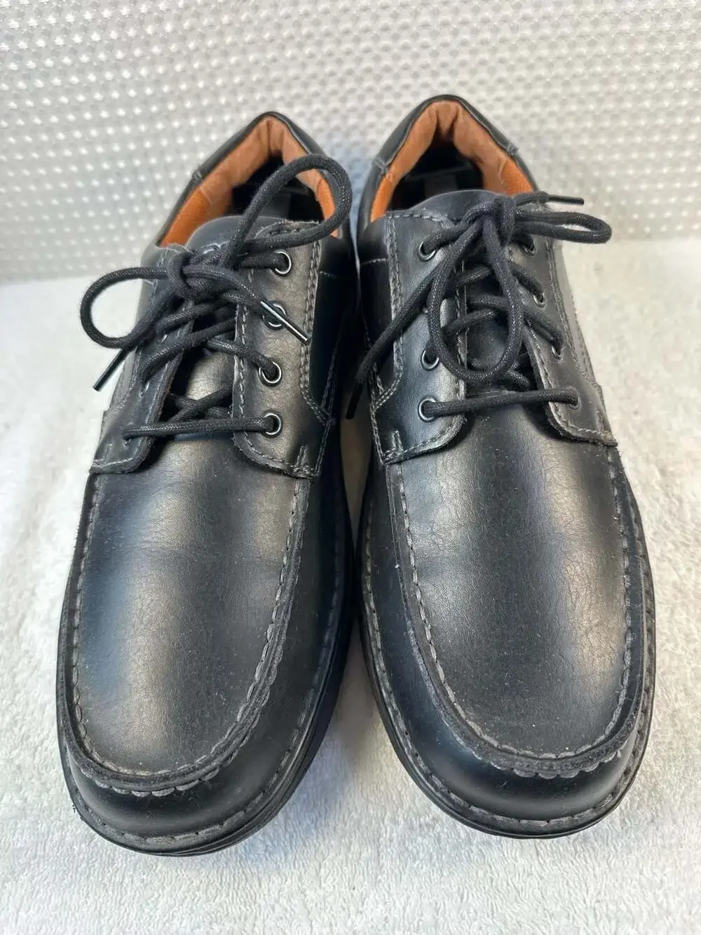 Streetcars Tucson Black Leather Moc Toe Oxfords